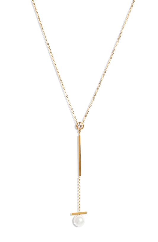 Pearl Bar Drop Necklace