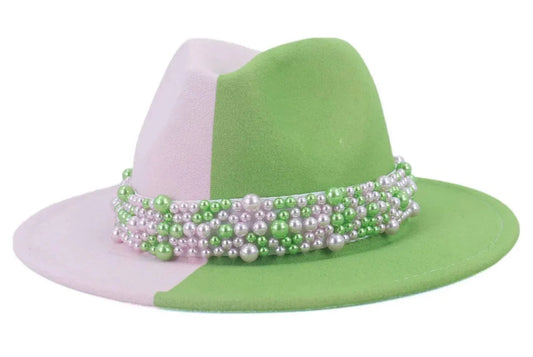 GP- Beaded Fedora-Two-Toned Fedora